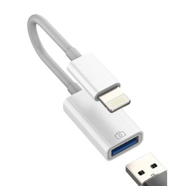 Imagem de Adaptador Lightning para USB para iPhone 14 13 pro max USB-A OTG 3.0 Port Cable Card Reader para iPad Pro, conector de câmera para teclado certificado MFi, Mouse Flash Drive, adaptador de iluminação
