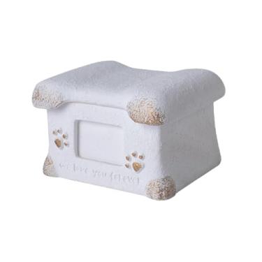 Imagem de Generic Urna memorial de cremação para animais de estimação em formato de osso, organizador de lembranças, lembrança de jardim, funeral, armazenamento de, Branco