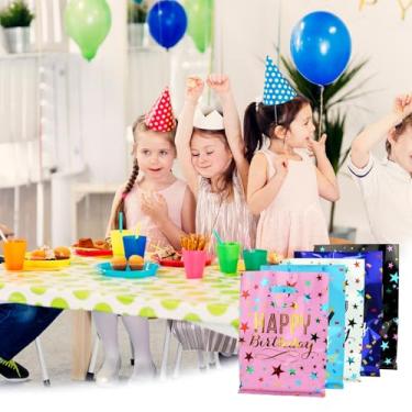 Imagem de Sacolas de lembrancinhas de festa de feliz aniversário, médio (17 cm x 9,8) 40 peças de sacolas de plástico, a granel para presente de devolução de aniversário, estilo B, 40 pacotes