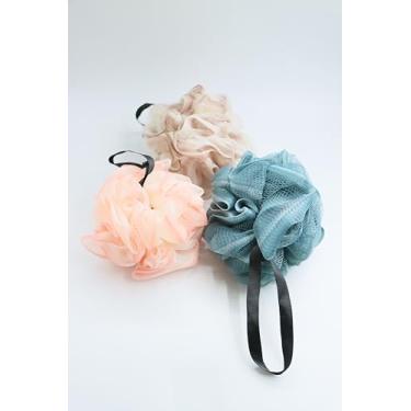 Imagem de Esponja de bucha de chuveiro de banho, 3 peças, esfoliante corporal, esponja de lavagem corporal