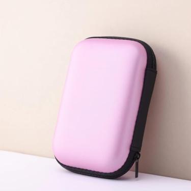 Imagem de Capa de fone de ouvido mini-portátil, estojo de transporte de EVA portátil, bolsa de armazenamento de viagem para tampões de ouvido - rosa