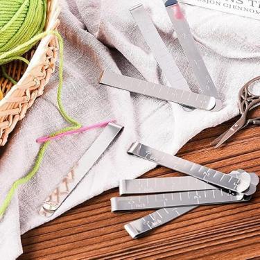 Imagem de 20 peças de régua de clipe de costura de aço inoxidável, clipe de bainha de fita métrica, suprimento de acolchoamento, clipe de tecido, acessórios de grampeamento e marcação de 7,6 cm