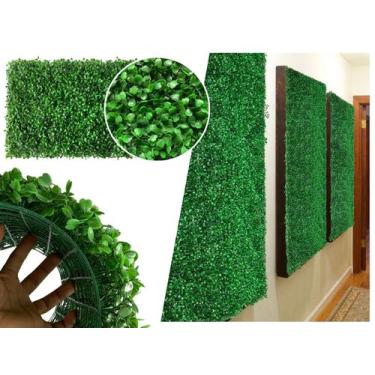 Imagem de Placa de Grama Artificial Revestimento de Parede Buxinho 60x40 - DE358
