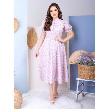 Imagem de Vestidos Feminino Longo Soltinho Verão de Festa Convidada com Botões -