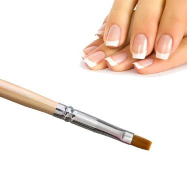 Imagem de Pincel para Unha em Gel Nº 8 – Profissional para Alongamento e Modelagem | Cerdas de Náilon Macias, Cabo em Madeira e Acabamento Preciso | Ideal para Salão e Uso Doméstico