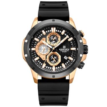 Imagem de Relógio De Pulso Masculino Com Pulseira De Silicone Quartzo Preto Rose