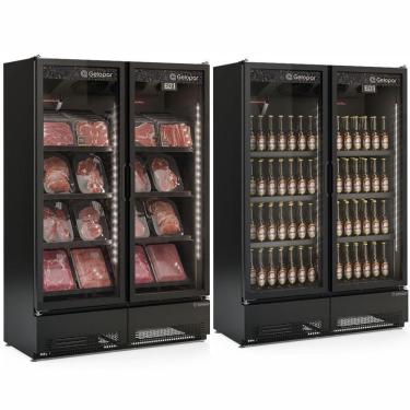 Imagem de Expositor Vertical Linha Carbono 2 Portas Gcbc950cb Gelopar Refrigerador 957 Litros All Black 220v