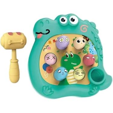 Imagem de Brinquedo Educativo Dinossauro com Martelo, Multicolorido, Madeira, 25x8x5 cm, Coordenação Motora, Manual, Pescaria, 3-6 Anos, Uso Interior