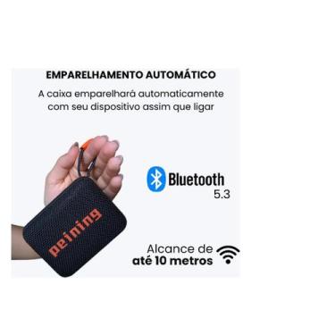 Imagem de Caixinha De Som Bluetooth Pequena Portátil Resistente Água Cor Preto -