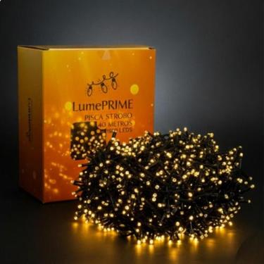 Imagem de Strobo Natal 1500 Leds Pisca 150 Flash 40m Branco Quente LumePRIME - p