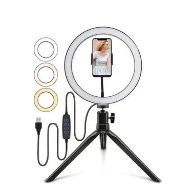 Imagem de Anel Ring Light 8 Pol + Tripé De Mesa + Suporte Cel Video - Keedi, bra