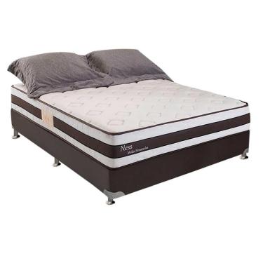 Imagem de Cama Box Casal: Colchão Molas Herval Masterpocket Ensacadas Ness + Base Crc Courano Marrom(138X188)