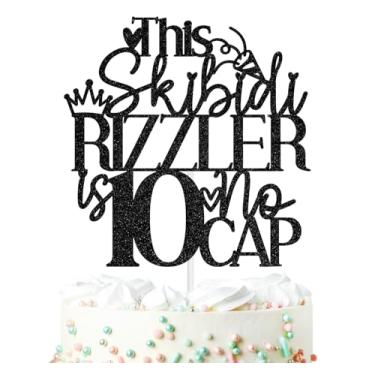 Imagem de This Skibidi Rizzler is 10 no Cap Cake Topper, Bruh I'm 10, Out Single Digits, Ten, Happy 10th Birthday Party Decorations Supplies for Boy Girl