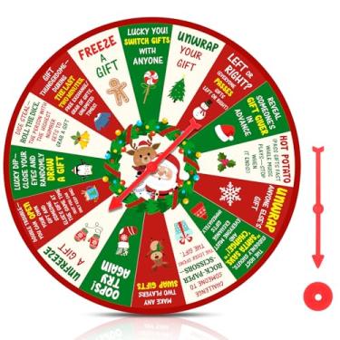 Imagem de Capoda Christmas Spinner Game Gift Exchange Games 16 Slots Christmas White Elephant Games 10.3 Inch Spinning Wheel Game Party Supplies Favors for Families Groups Xmas Holiday Party Decorations