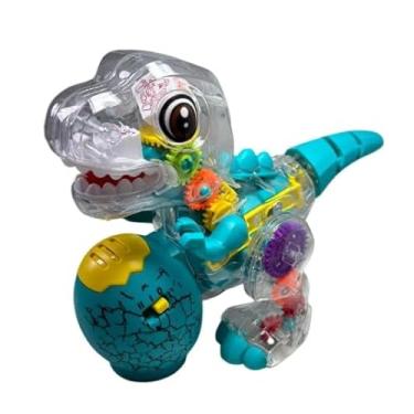 Imagem de Robô Dinossauro Infantil Eletrônico com Luz LED e Som – Brinquedo Bate e Volta Interativo, Movimentos Automáticos, Educativo e Divertido para Bebês e Crianças