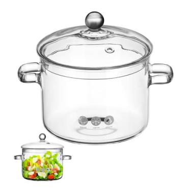Imagem de Panela De Vidro Panela De Molho Com Tampa Panelas De Macarrão De Cozinha Panela Doméstica Pote De Comida De Vidro Pote Fundo Vidro De Alto Borosilicato Bebê Macarrão Puxado à Mão