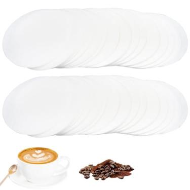 Imagem de Moicstiy Filtros de papel de café de 58 mm, 500 papéis de filtro expresso para máquinas portafilter, tela redonda descartável de 6 cm compatível com máquinas de café expresso padrão