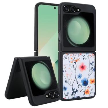 Imagem de LazyGoose Capa para Samsung Galaxy Z Flip 6, floral vibrante, linda arte de flores florescendo, fina e sem fio, proteção contra quedas de ângulo de nível militar. (Midnight Blooms)