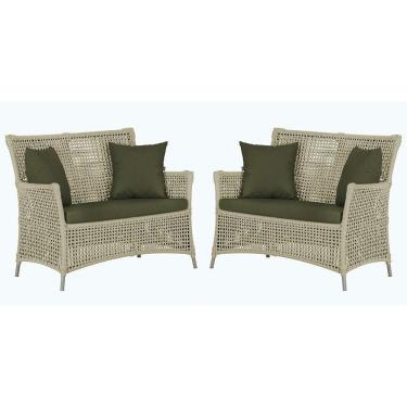 Imagem de 2 Sofás área Externa Igapó Alumínio Fendi Corda Náutica E13 Rami