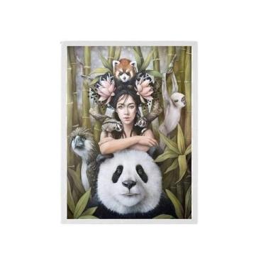 Imagem de Quadro Oriental Sagrado Feminino Moldura Branca 45X34Cm - Quadros On-L