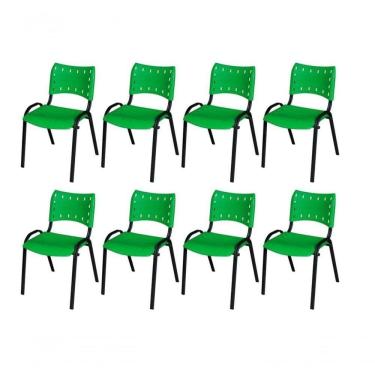 Imagem de Cadeira Iso Base Preto , Escritório Verde Kit 8 Un