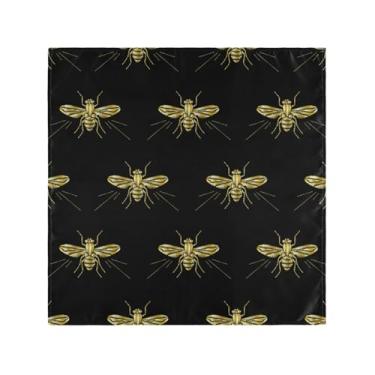 Imagem de susiyo Conjunto De 6 Guardanapos Pano Pretos Gold Insect, Laváveis, Poliéster, Macios E Reutilizáveis, Para Mesa, Casa, Natal, Festas Fim Ano, Casamento, 20 X Pol.
