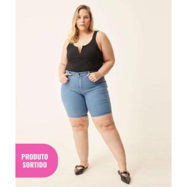 Imagem de Bermuda Sortida Plus Size Feminina Ciclista-10036 - KARMONA, 50, Jeans