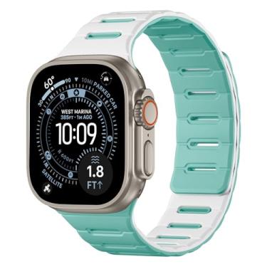 Imagem de Bandletic Pulseira magnética reversível compatível com Apple Watch séries 9, 8, 7, 6, 5, 4, SE3, SE2, 3, 2 e 1 de 42 mm (série 11 10)