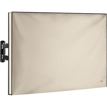 Imagem de Capa de TV externa de 56 a 61 cm | Protetor de tela plana à prova de intempéries e à prova d'água | Serve para qualquer aparelho de Smart TV | Capas externas de LCD feitas de tecido Oxford 600D com