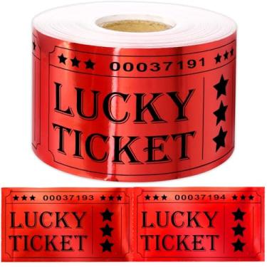 Imagem de ceiba tree Red Raffle Tickets Roll 300Pcs Good Luck Cards Enter to Win Cards for Raffle Activities Events Carnivals Entry Class Reward Prizes Christmas Drink