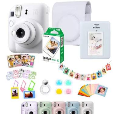 Imagem de Combo Camera Instax Mini 12 Branca + Kit 8 Acessórios Album Bolsa Film