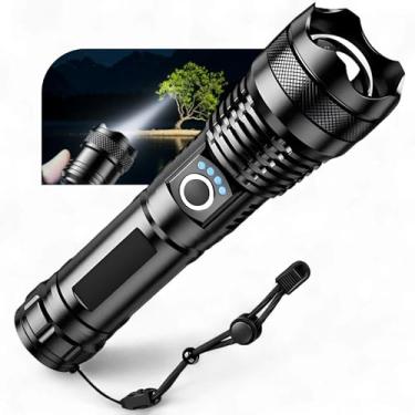 Imagem de Lanterna Tática Militar T9 LED P50 Recarregável USB Profissional Zoom Ajustável Longo Alcance Potente Alta Intensidade