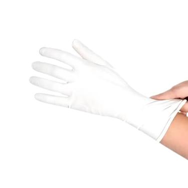 Imagem de Caixa com 100 Luvas de Látex com Pó Nobre – Tamanho M – Descartáveis – Uso em Saúde e Químicos – Brancas
