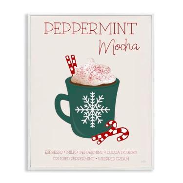 Imagem de Stupell Industries 'Peppermint Mocha Seasonal Drink', arte giclée emoldurada, branca, 28 x 35 cm