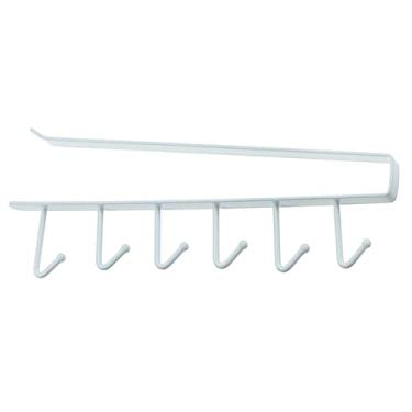 Imagem de 6 Ganchos Abaixo do Armário Suporte para Canecas Organizador de Prateleira Cozinha Utensílios Pendurados Ferro Alta Resi