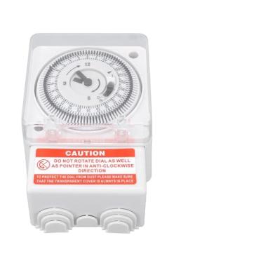 Imagem de GOWENIC Temporizador Mecânico, 16A Mini Temporizador de Saída Mecânica de 24 Horas Com Tampa à Prova de água, Intervalo de 15 Minutos, para Shopping Center de Subestação de Rede Estadual