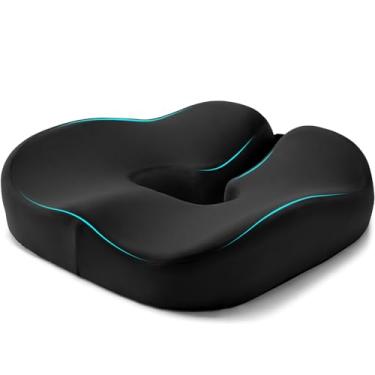 Imagem de Almofada de donut para dor no cóccix e alívio de hemorroidas – Almofada de assento de cóccix para ciática, pós-parto, pressão sentada – espuma viscoelástica densa para suporte de pelúcia – ajustável