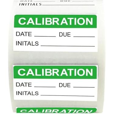Imagem de Etiquetas de calibração, adesivos verdes de controle de qualidade, 9,5 x 3,5 cm, 500 etiquetas adesivas por rolo para rastreamento de calibração NIST e ISO-900