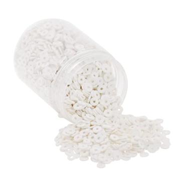 Imagem de Mandala Crafts Kit de contas de argila de polímero branco de 6 mm para pulseiras da amizade - 3000 contas brancas Heishi de disco para fazer joias espaçadores redondos - contas planas para fazer