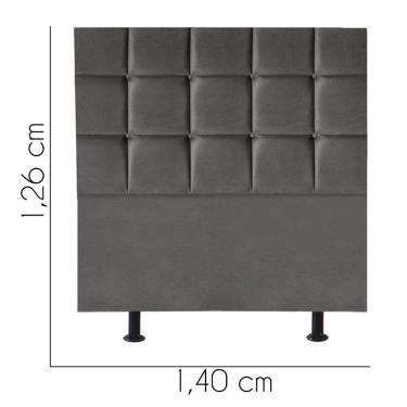 Imagem de Cabeceira Estofada Cama Box Casal 140cm Espanha Corino Cinza Escuro- Mabe Magazine