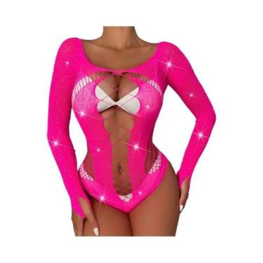 Imagem de Body Sexy Feminino Com Renda E Costas Descobertas, Detalhes Em Cristal