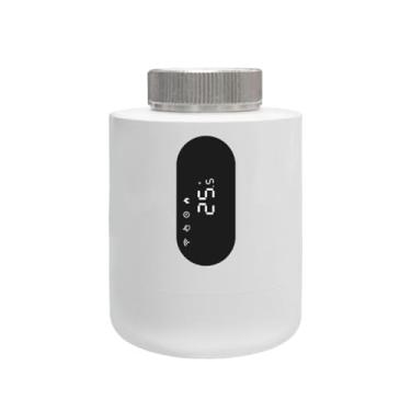 Imagem de Termostato Válvula Termostática de Radiador Aquecimento com Controle Remoto via App Detecção Função Abertura Janela Anti-Calcário Consulta Histórica Trava Infantil Modo Programação Anti-Gelo Manual Co