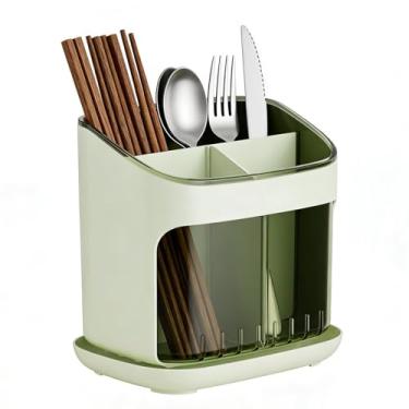 Imagem de Fabater Suporte para Utensílios de Cozinha Com Ralo, Rack de Secagem de Utensílios Suporte para Talheres Organizador de Bancada para Pauzinhos de Cozinha Armazenamento de Colher de (Verde
