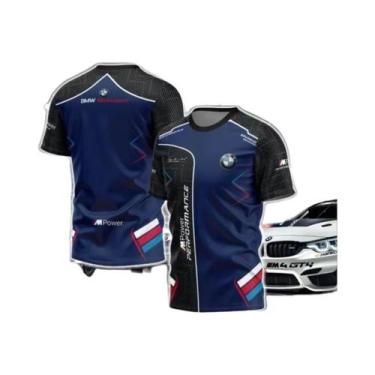 Imagem de Camiseta Masculina De Verão BMW Manga Curta Moda Casual Esportiva Corr