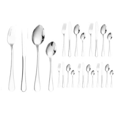 Imagem de Conjunto De Talheres Em AçO InoxidáVel, Composto Por Facas, Garfos E Colheres, Adequado Para Uso Em Cozinhas, ResidêNcias E Restaurantes.