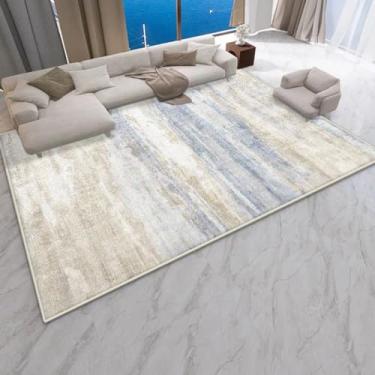 Imagem de Tapete para sala de estar com decoração abstrata moderna, tapete grande para sofá, quarto, sala de estar, tapete de chão fácil de limpar (100 x 160 cm/Sem fiapos - 4)