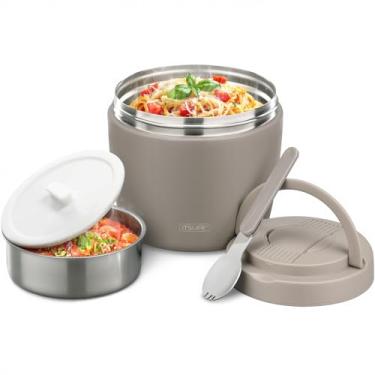 Imagem de Garrafa térmica de sopa para alimentos quentes de 947 ml, recipiente térmico de aço inoxidável isolado a vácuo - Thermo de boca larga para sopa e alimentos, caixa Bento à prova de vazamento com colher