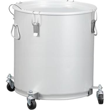 Imagem de Balde de graxa para fritadeira 40 litros, organizador de descarte de óleo, balde de óleo de fritadeira de aço com revestimento à prova de ferrugem, recipiente de transporte de óleo para recipiente de