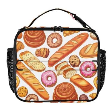 Imagem de Joisal Padaria Pães Estampados Lancheira para Mulheres Lancheira Personalizada Meninas Crianças Homens Lancheira para Trabalho, Linda Bolsa Térmica para Meninos