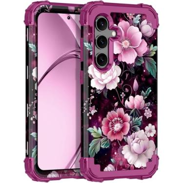 Imagem de Rancase Capa para Galaxy S24 Plus, proteção resistente à prova de choque de três camadas de plástico rígido + capa protetora de borracha de silicone macio para Samsung Galaxy S24 Plus, brilha no